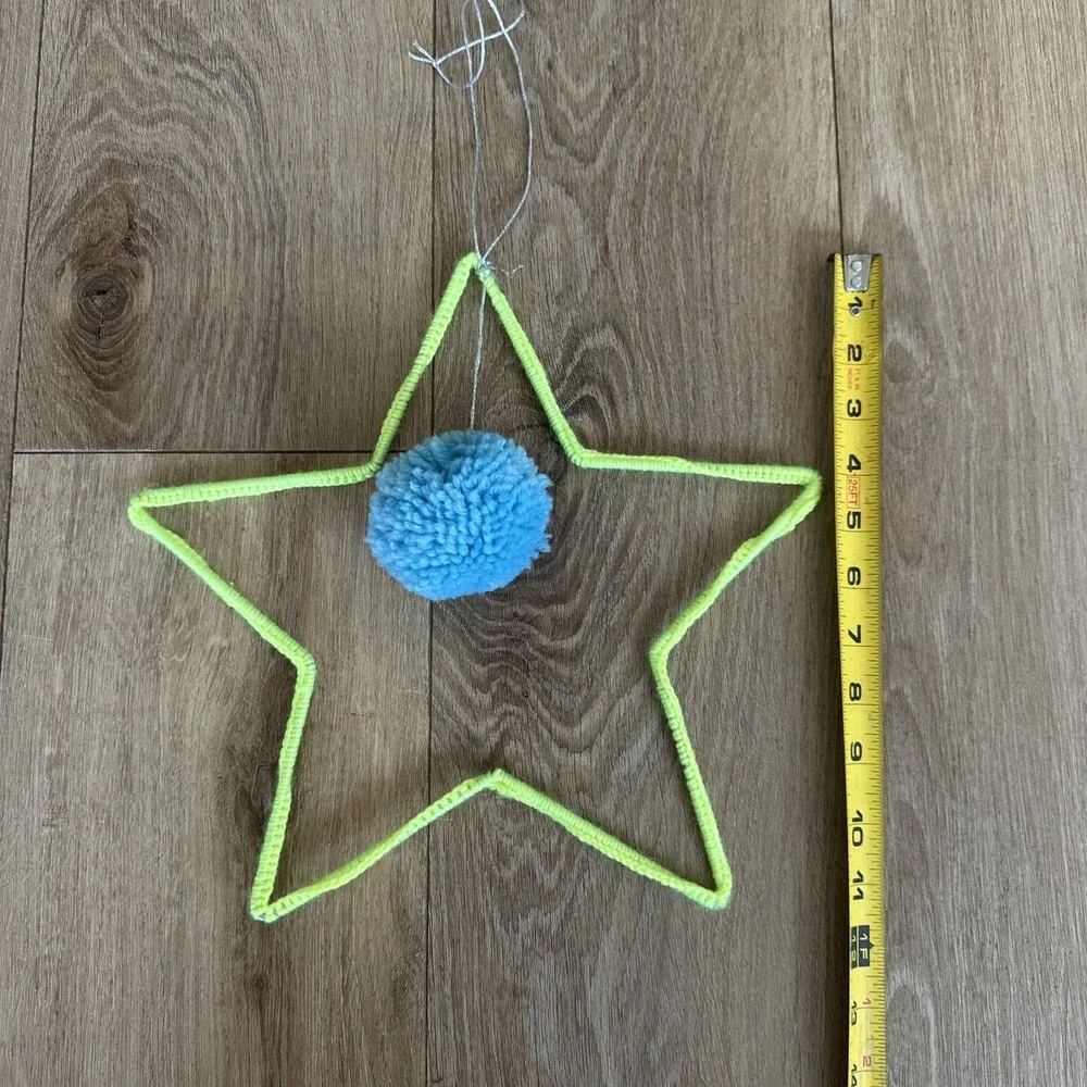 Meri Meri Wire And Wool Hanging Star Pom Pom Boho‎ Chic New With Cinch Bag